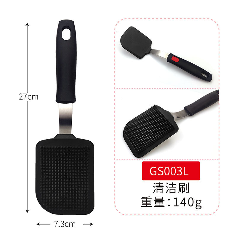 Cross-Border Silicone Cooking Utensils Non-Stick Pan Silicone Spatula Teppanyaki Cooking Spatula Pancake Tamagoyaki Spatula Leaking Spatula
