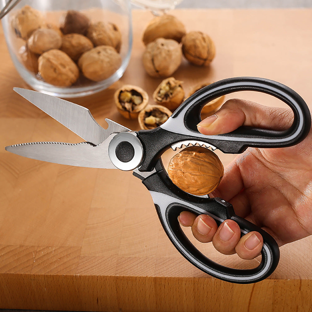 Multi-functional kitchen scissors household fish cutting vegetables roast meat chicken duck bones large stainless steel kitchen scissors wholesale