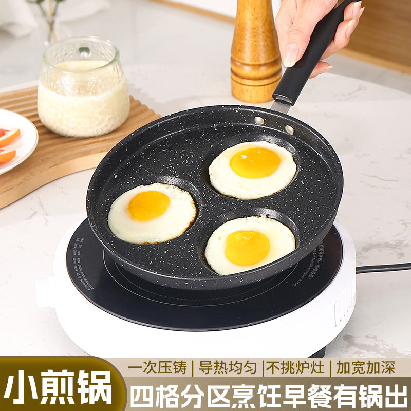Manufacturer Wholesale Pancake Frying Pan Flats Bottom Four-Hole Non-Stick Pan Household Omelette Artifact Breakfast Pan Kitchen Utensils Eggs