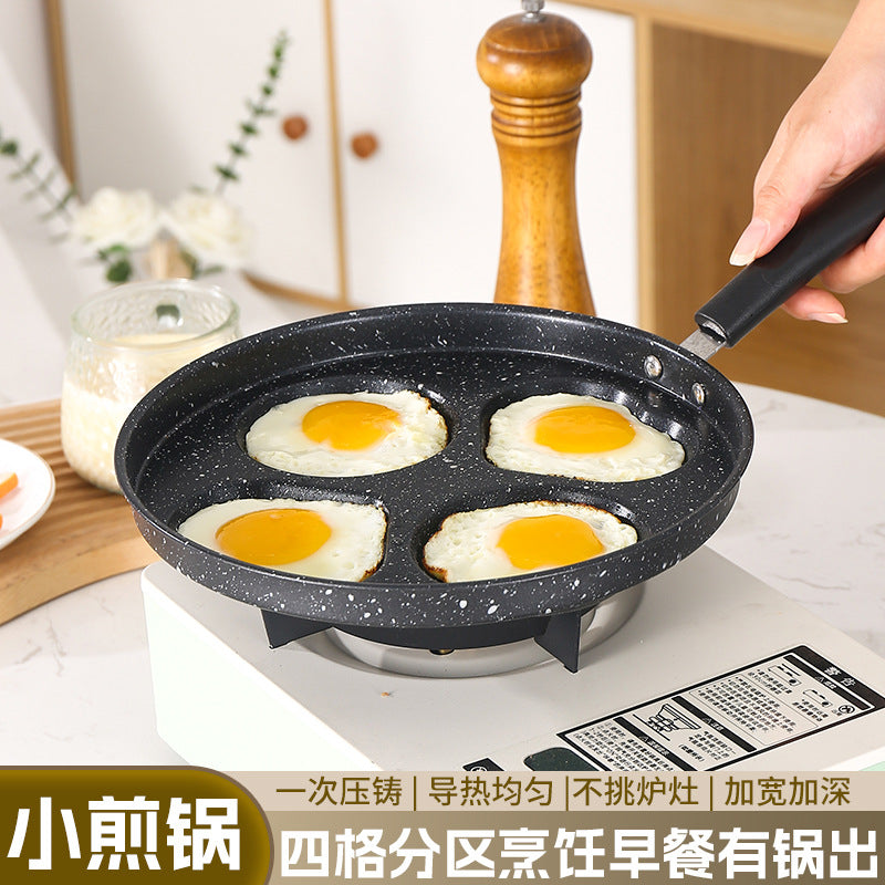 Manufacturer Wholesale Pancake Frying Pan Flats Bottom Four-Hole Non-Stick Pan Household Omelette Artifact Breakfast Pan Kitchen Utensils Eggs