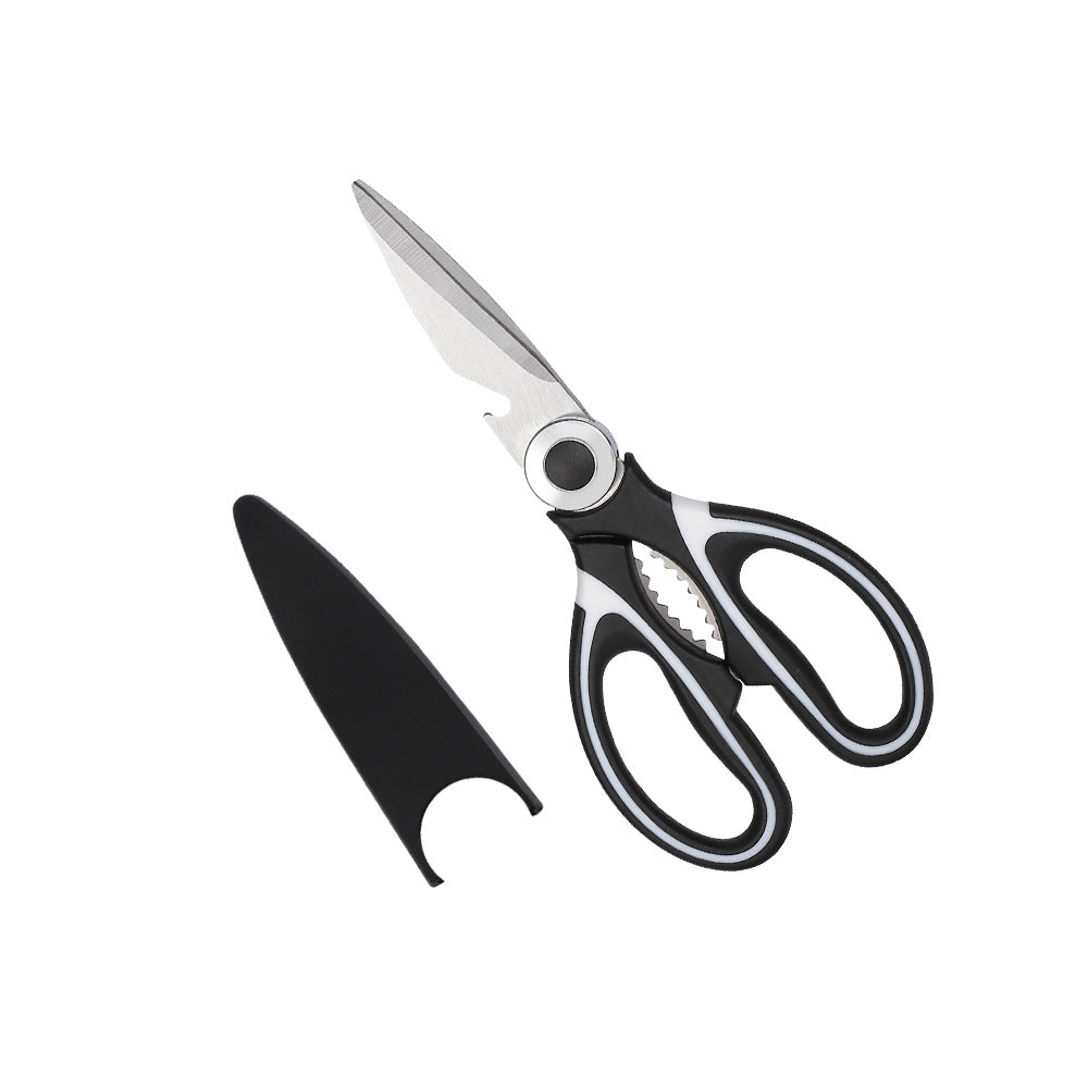 Multi-functional kitchen scissors household fish cutting vegetables roast meat chicken duck bones large stainless steel kitchen scissors wholesale