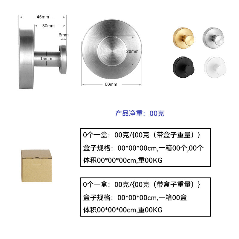 Cross-border Stainless Steel Suction Cup Hook Bathroom Kitchen Suction Cup Hook Strong Paste Hook Hook Hook Hook Single Hook