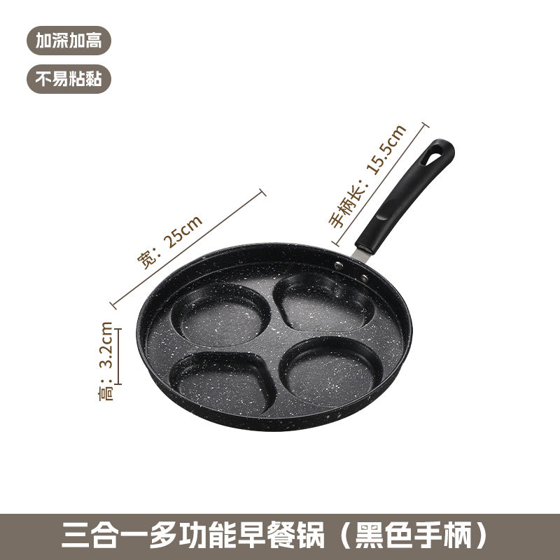 Manufacturer Wholesale Pancake Frying Pan Flats Bottom Four-Hole Non-Stick Pan Household Omelette Artifact Breakfast Pan Kitchen Utensils Eggs
