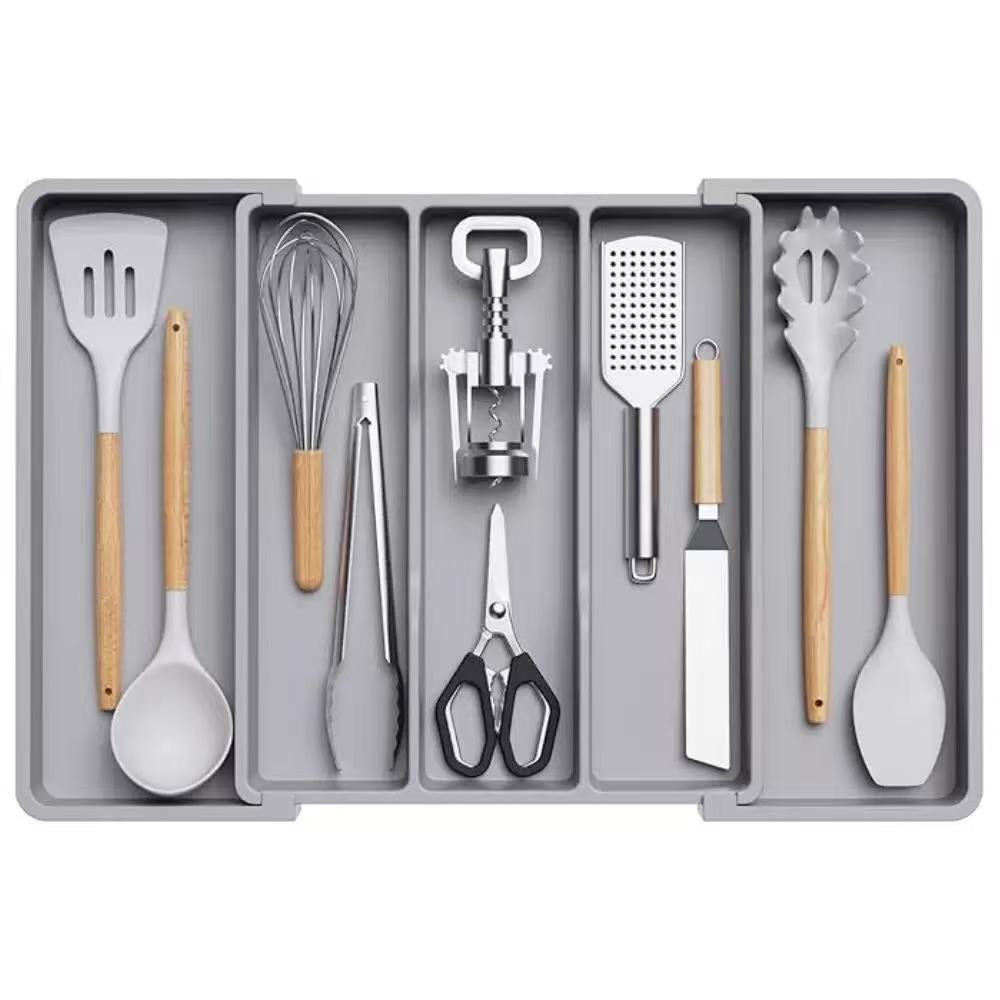 TEMU Cross-border New Expandable Utensil Tray Extended Tableware Storage Box Home Amazon