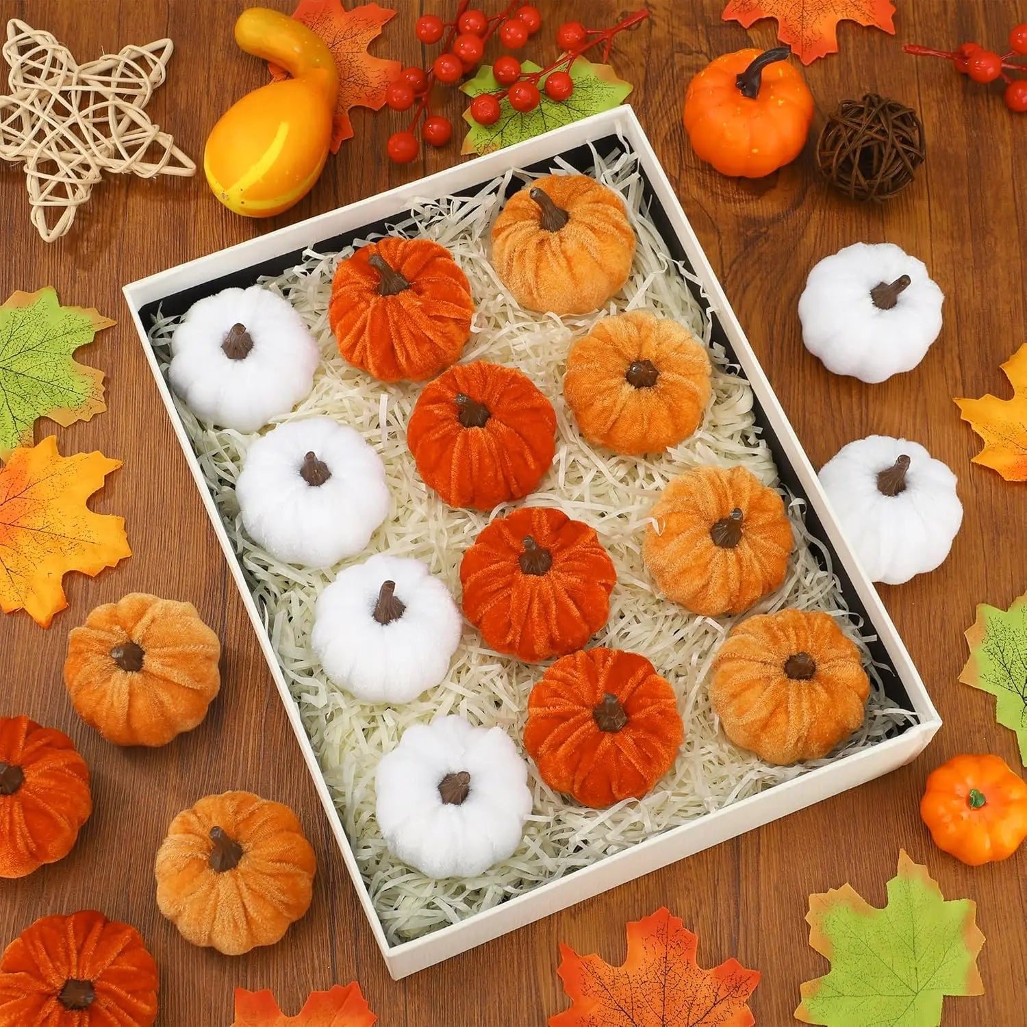 Velvet Pumpkin Decor Set