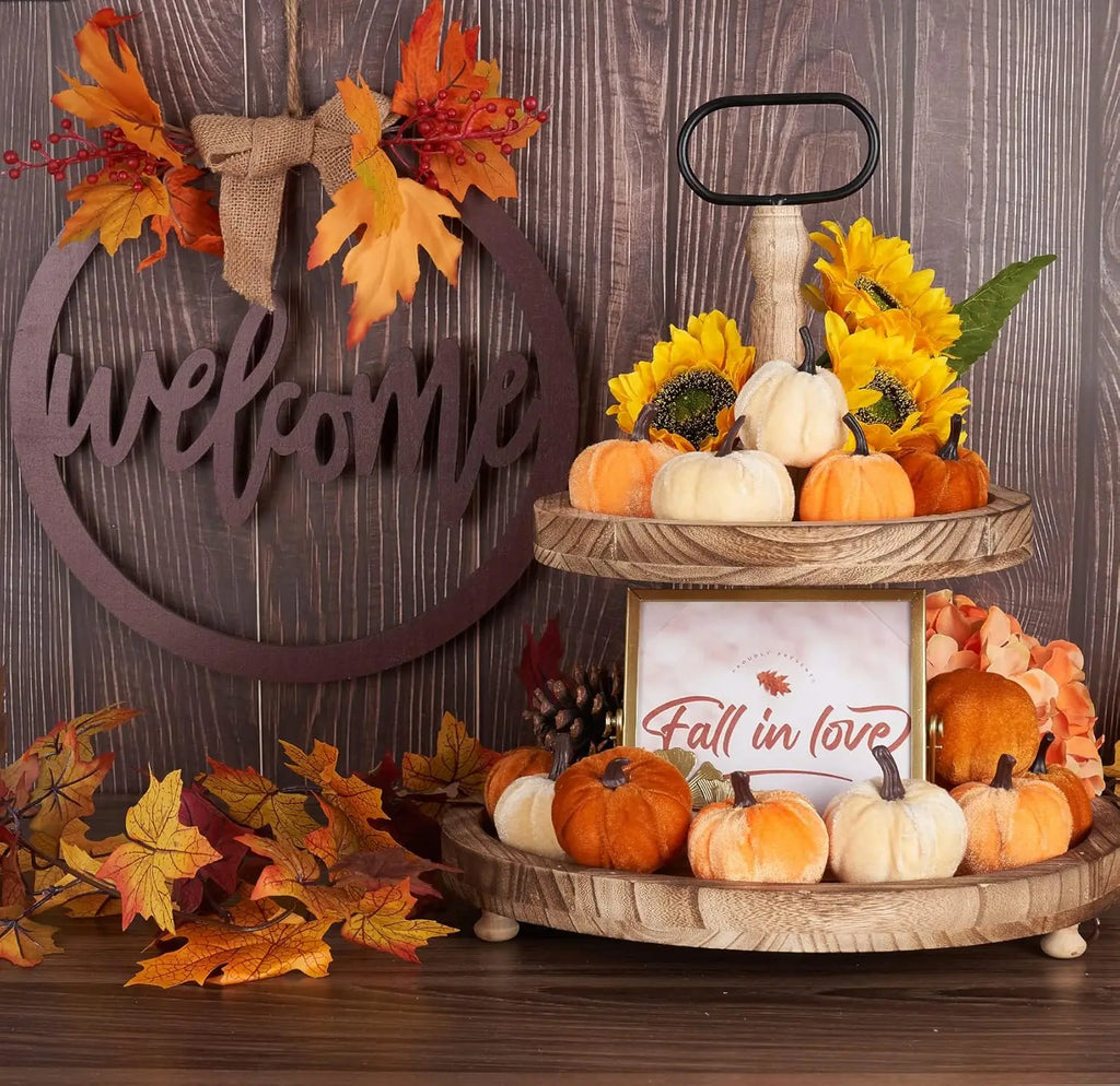 Velvet Pumpkin Decor Set