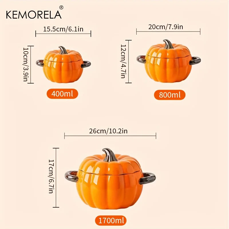 Ceramic Pumpkin Casserole Bowl