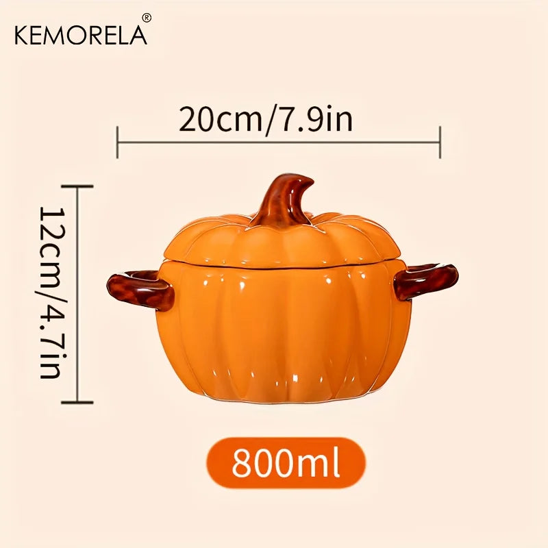 Ceramic Pumpkin Casserole Bowl