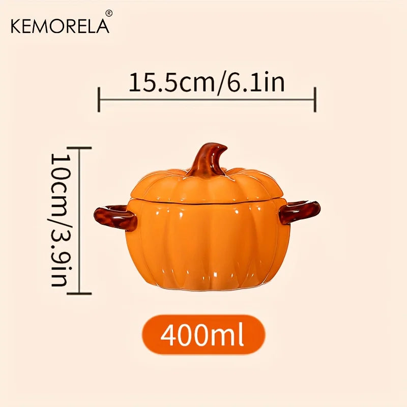 Ceramic Pumpkin Casserole Bowl