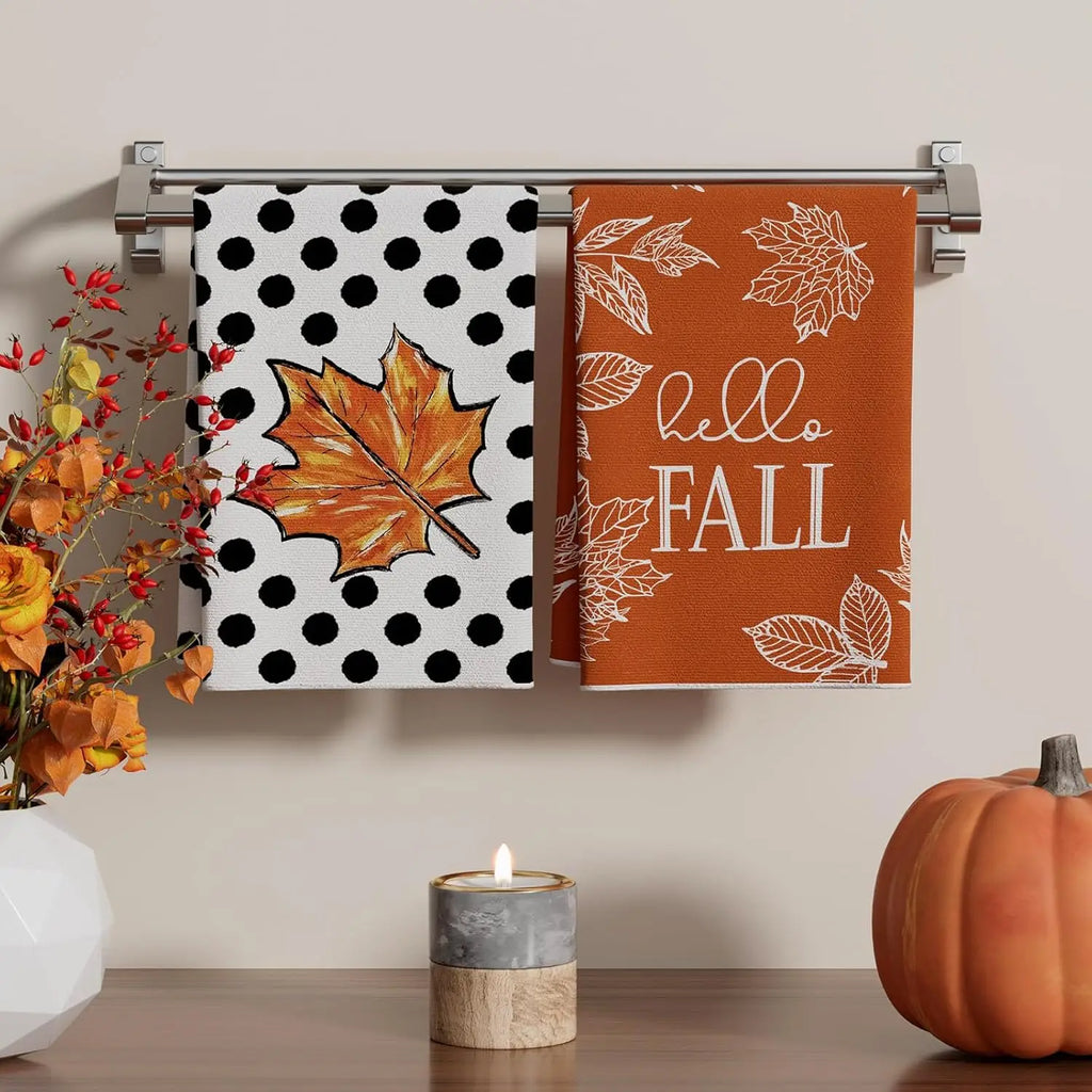 Fall Maple Leaf Kitchen Towels