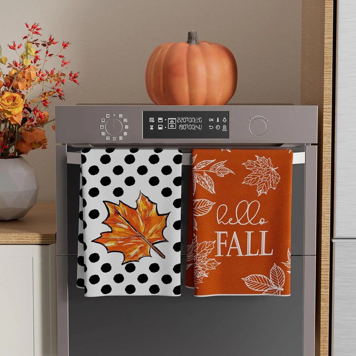 Fall Maple Leaf Kitchen Towels