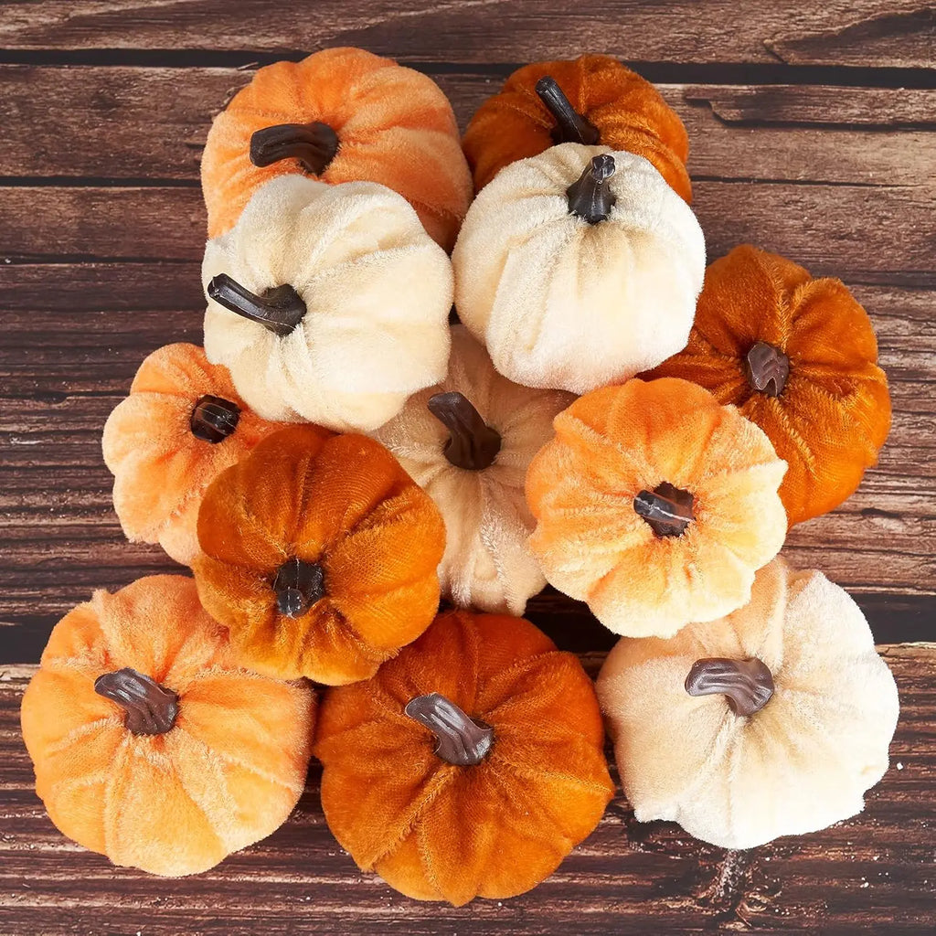 Velvet Pumpkin Decor Set