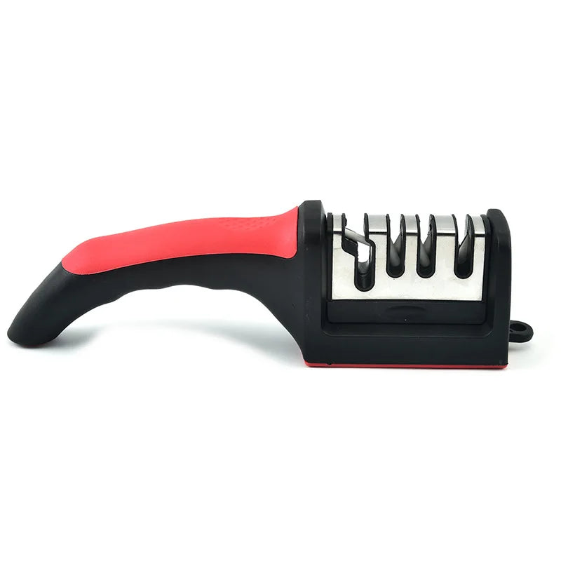 Kitchen 4Segment Knife Sharpener / Hand-Held Black Sharpening Stone