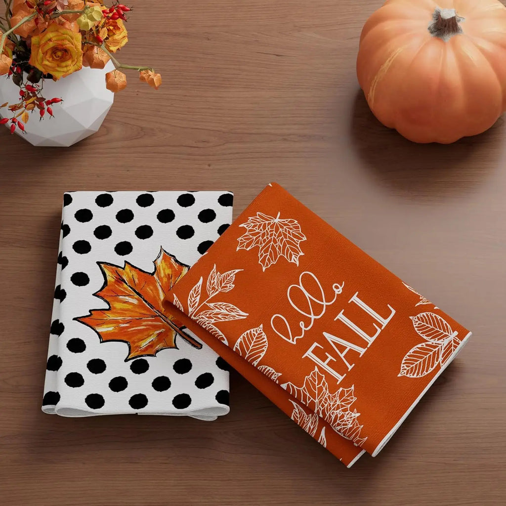 Fall Maple Leaf Kitchen Towels