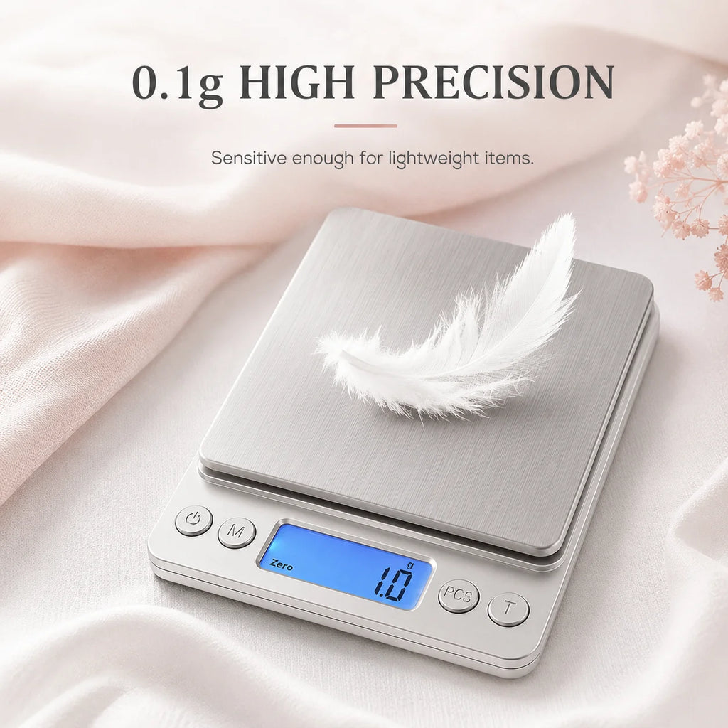 Digital Kitchen Scale Stainless Steel Food Scale with LCD Display for Precise Weighing of Cooking Ingredients Diet