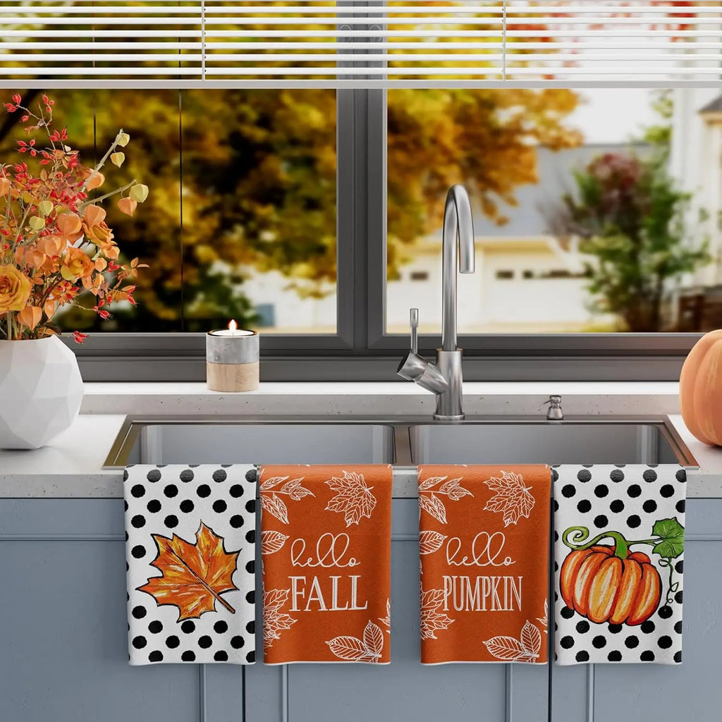 Fall Maple Leaf Kitchen Towels