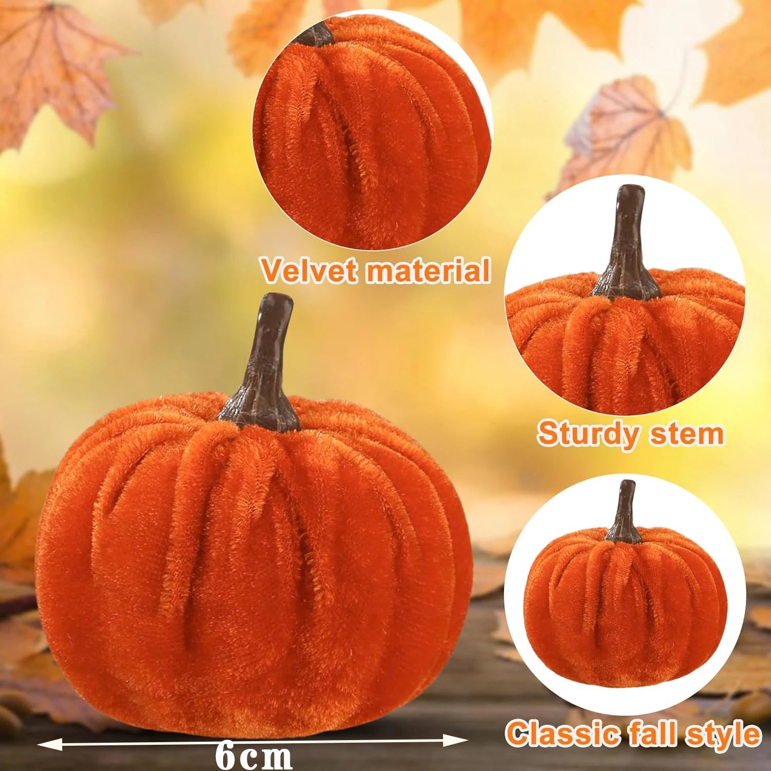 Velvet Pumpkin Decor Set